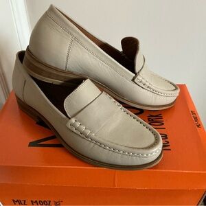 Miz Mooz Issy Leather Loafers, Size 36, Ice Color